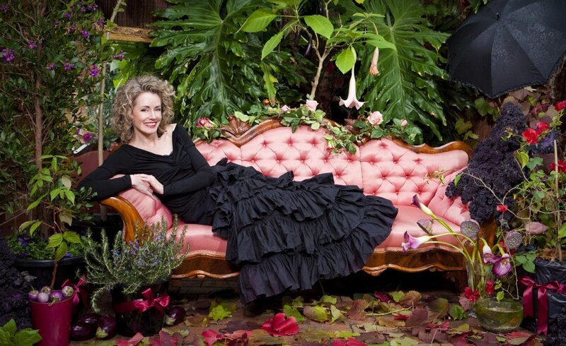 Woman on Pink Couch — Black