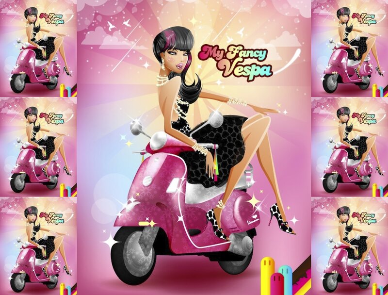 Woman on Pink Scooter — Playful