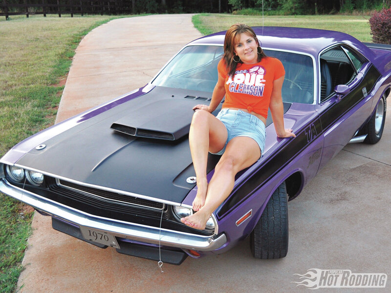 Woman on Purple Car — Relaxed