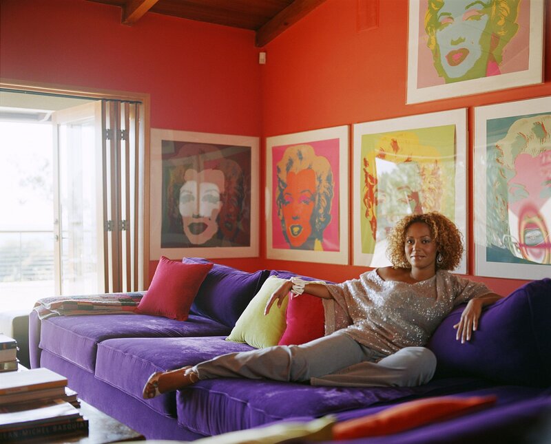 Woman on Purple Couch — Relaxed