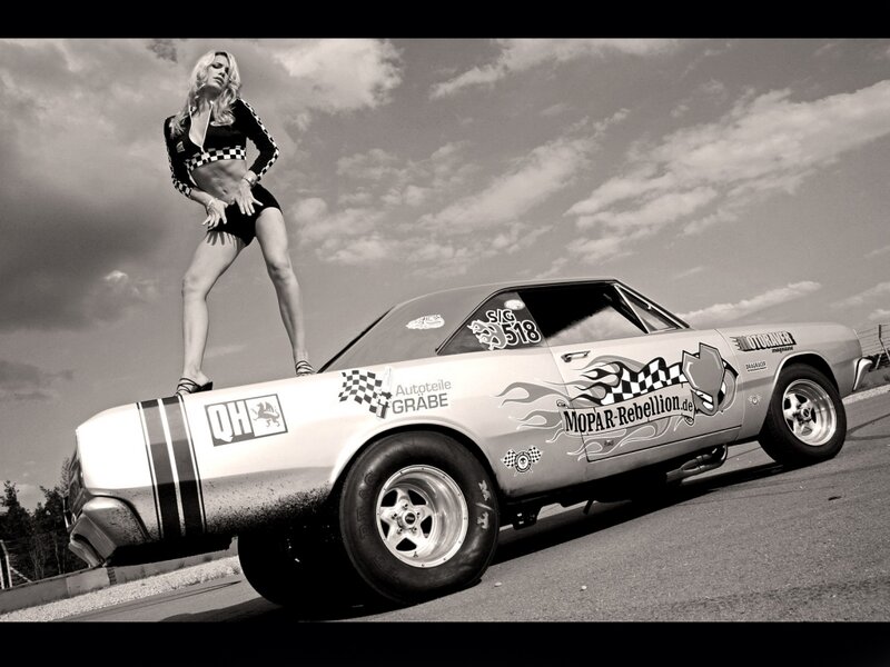 woman on race car
