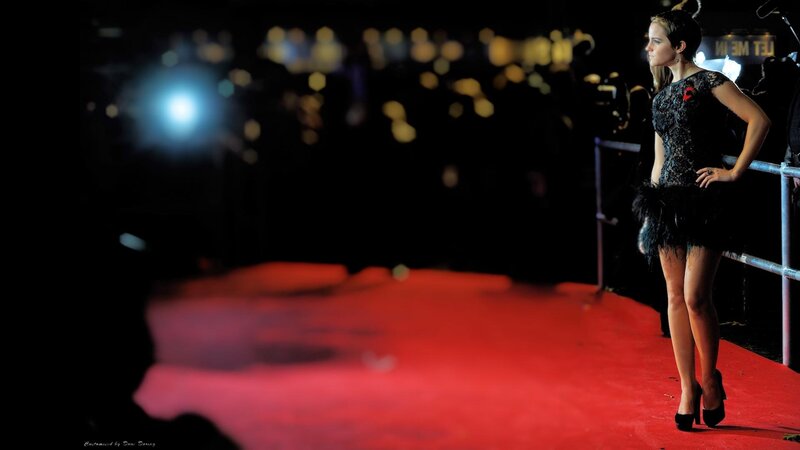 Woman on Red Carpet — Black, Dramatic