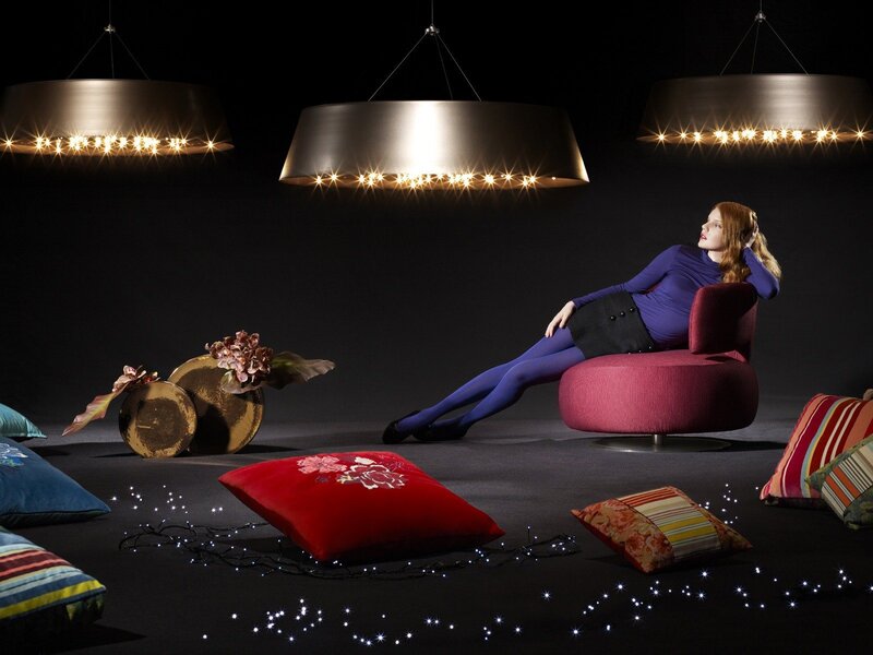 Woman on Red Chair — Black, Dramatic