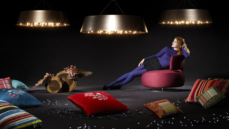 Woman on Red Chair — Black