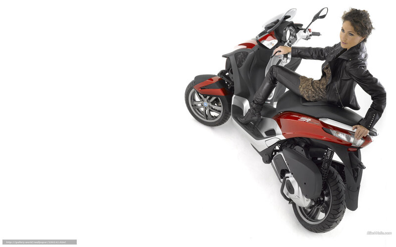 woman on red scooter