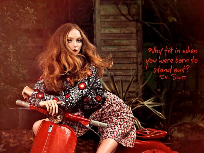 Woman on Red Scooter — Dramatic