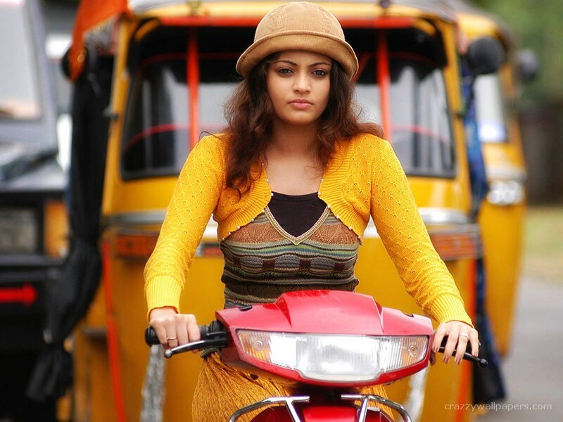 Woman on Red Scooter — Neutral, Afternoon