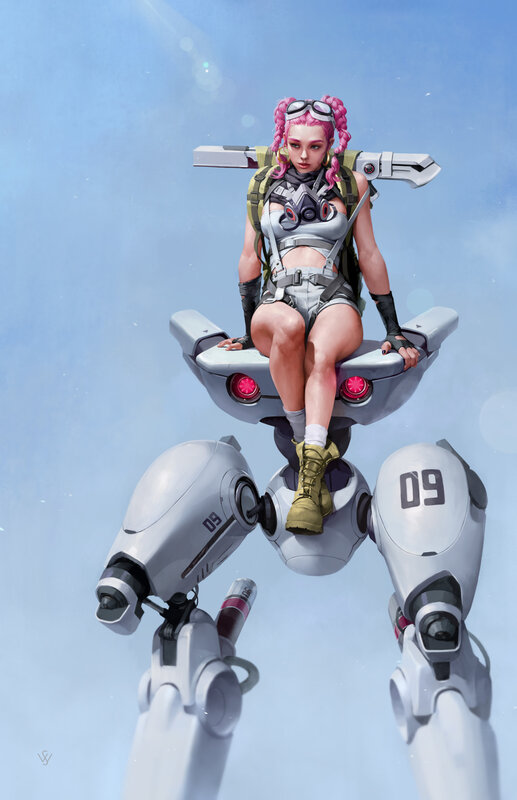 Woman on Robot Mech