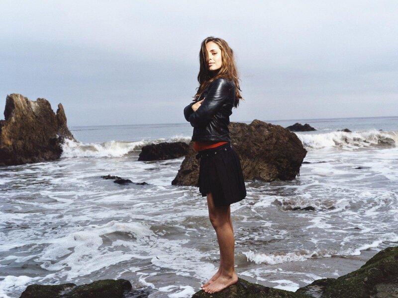 Woman on Rocky Beach