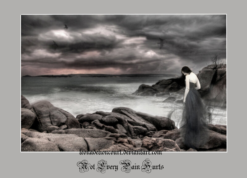 woman on rocky shore