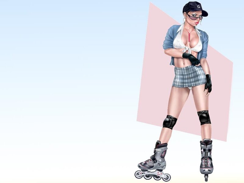 woman on roller skates