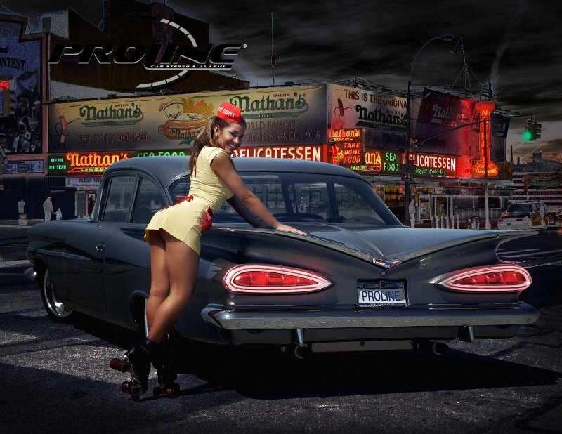 Woman on Roller Skates — Black, Dramatic