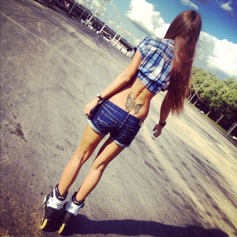 woman on roller skates outdoors