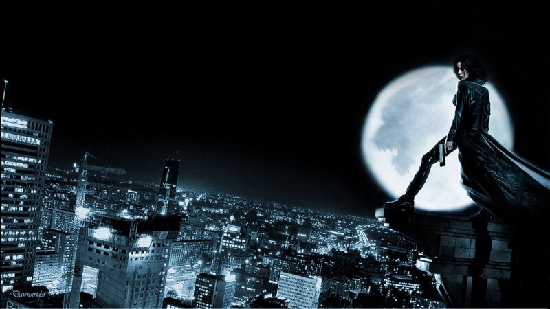 Woman on rooftop at night