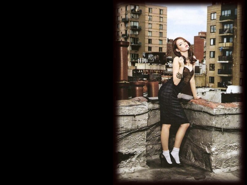 Woman on Rooftop — Black, Dramatic