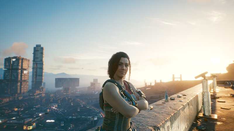 Woman on Rooftop — Blue, Dramatic, Sunrise