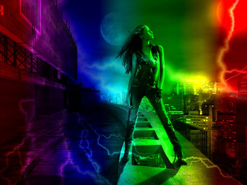 Woman on Rooftop — Green