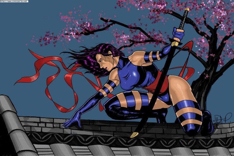 Woman on Rooftop with Sword