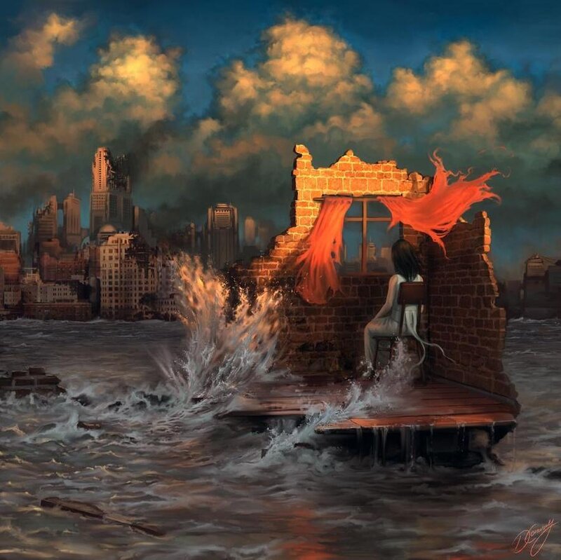 Woman on Ruined Pier