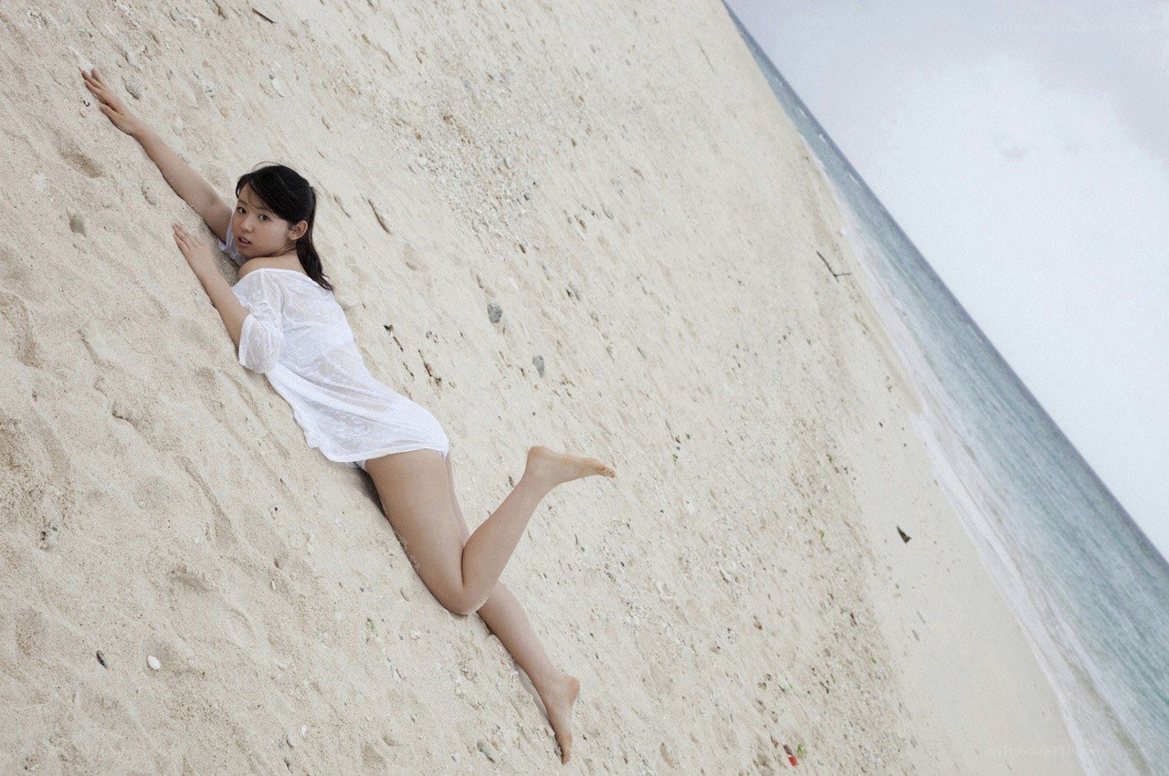 Woman on sandy beach