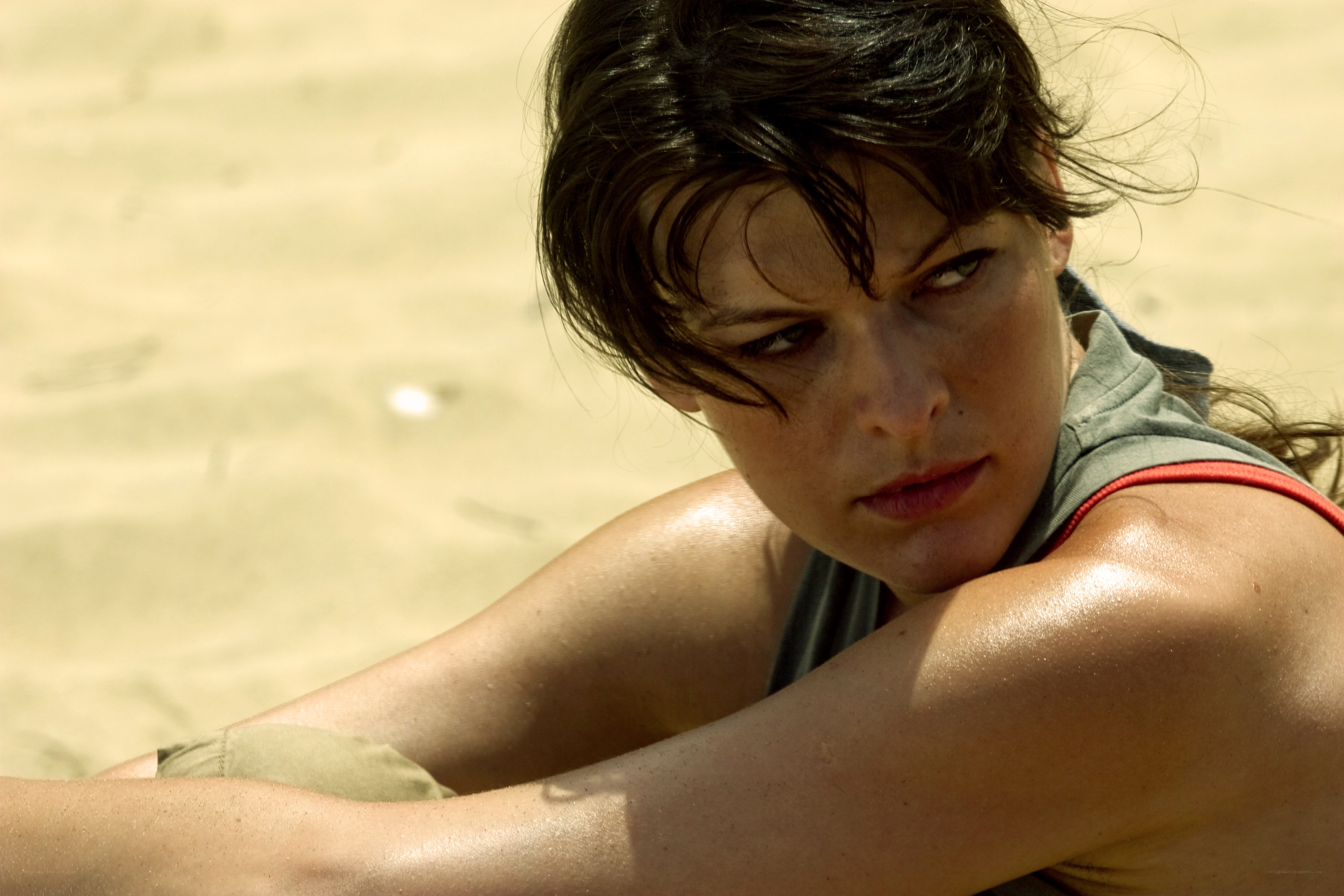 woman on sandy beach
