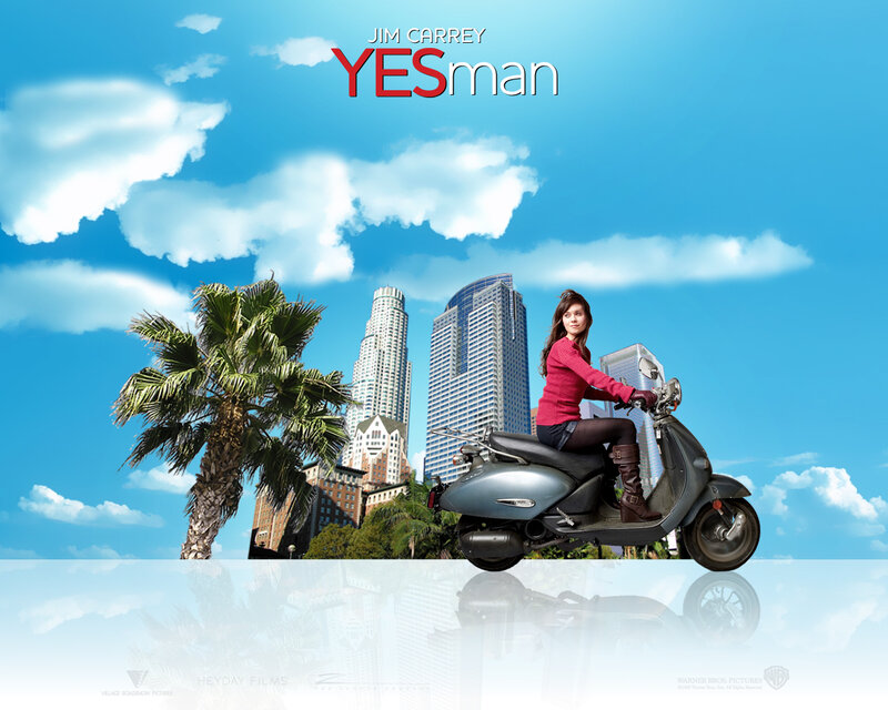 Woman on Scooter — Blue, Bright, Sunny