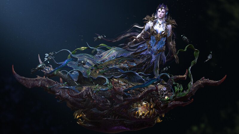Woman on Sea Creature