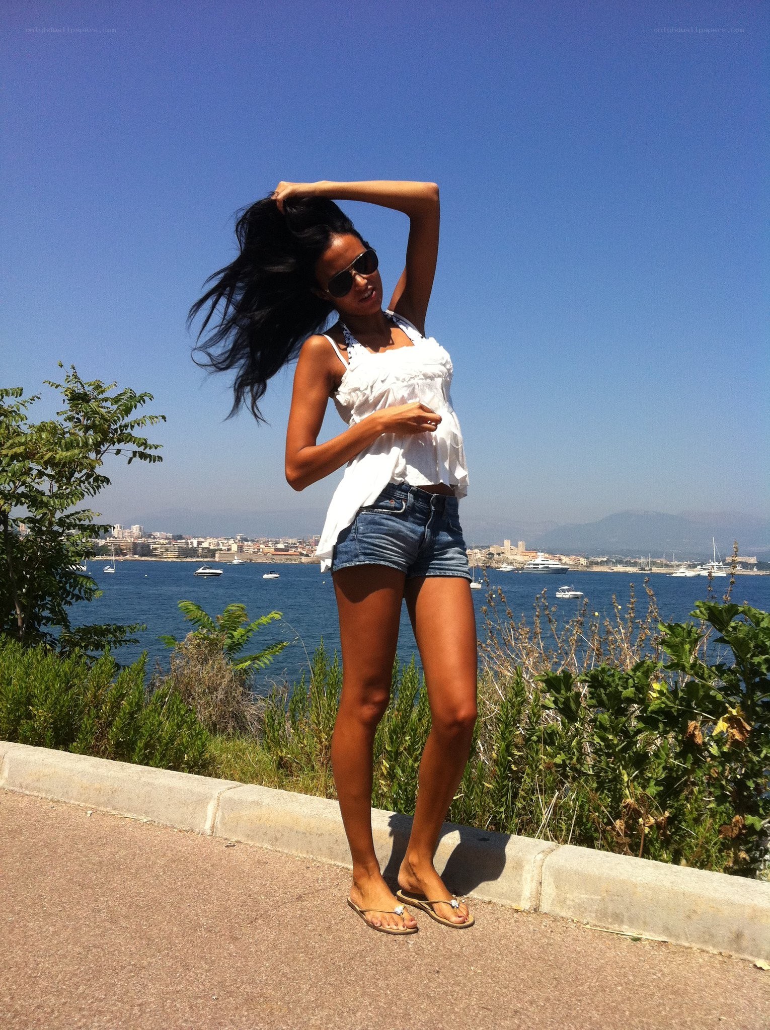 Woman on seaside path