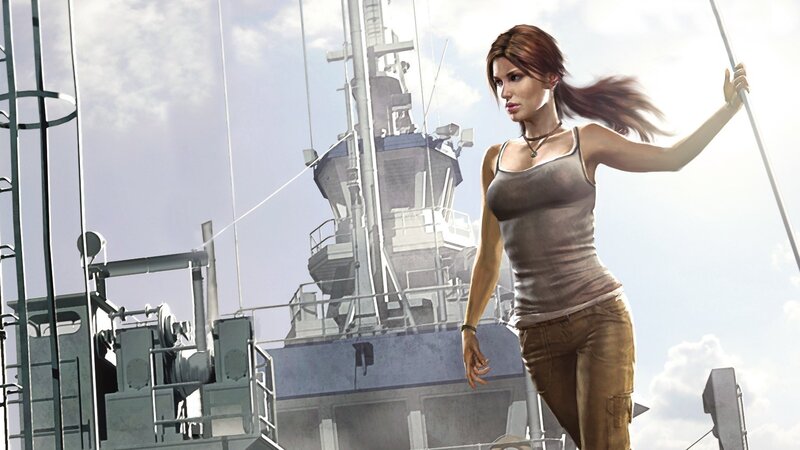 Woman on Ship Deck — Brown, Dramatic