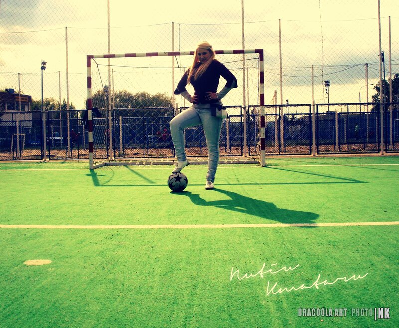 woman on soccer field