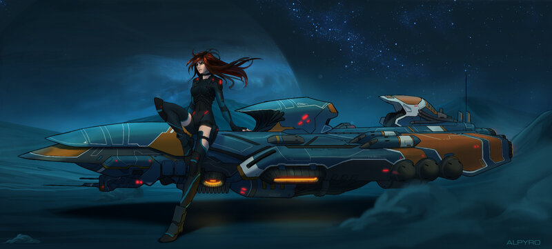 Woman on Spaceship