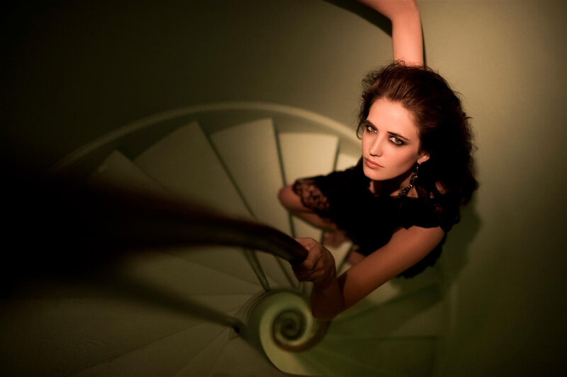 woman on spiral staircase