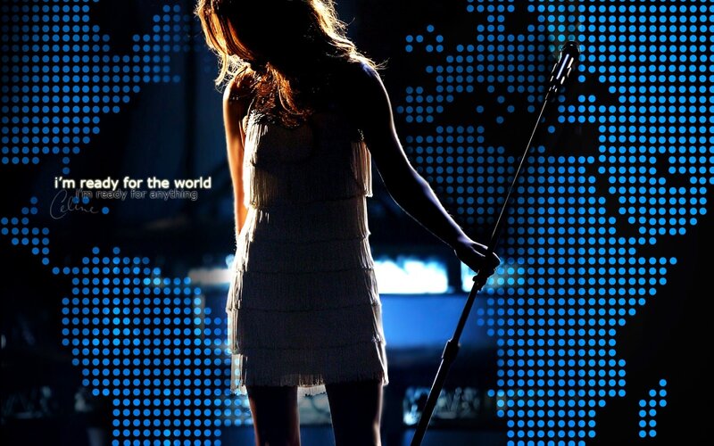 Woman on Stage with Microphone — Blue, Dramatic