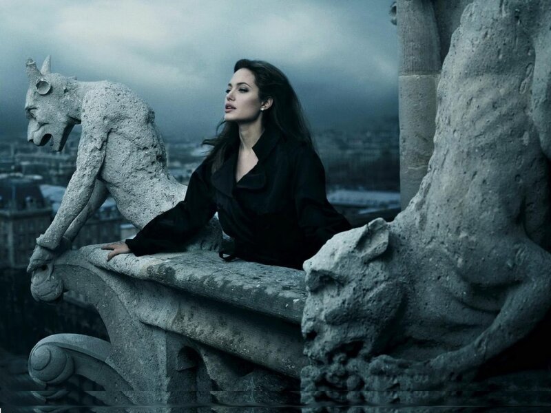 Woman on Stone Balcony