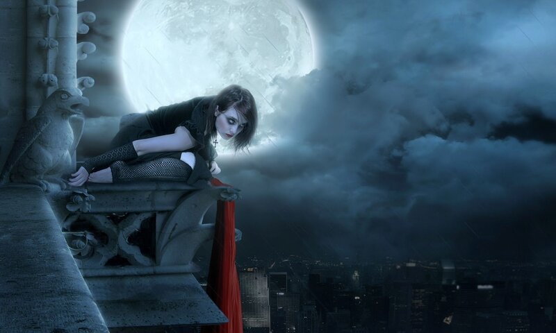 Woman on Stone Ledge