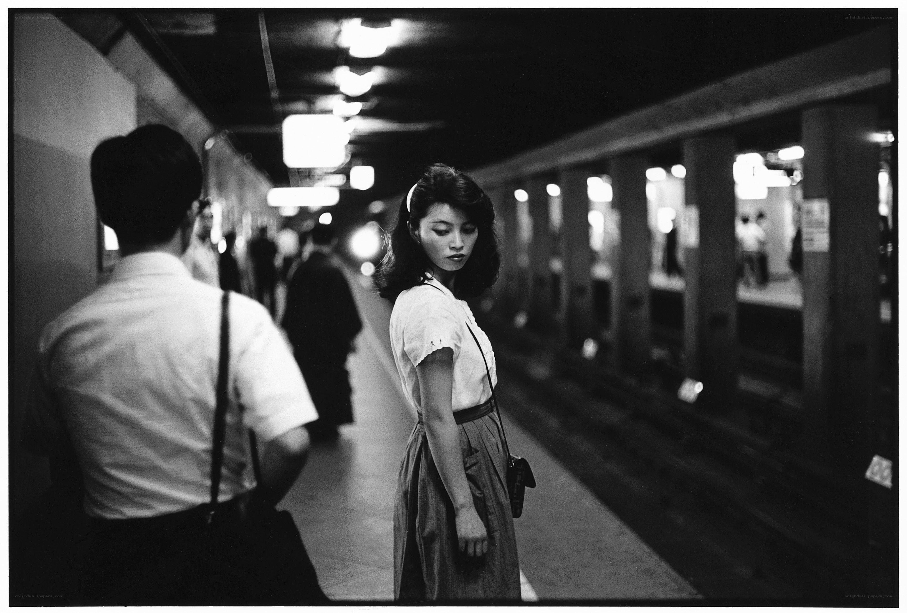 Woman on subway platform