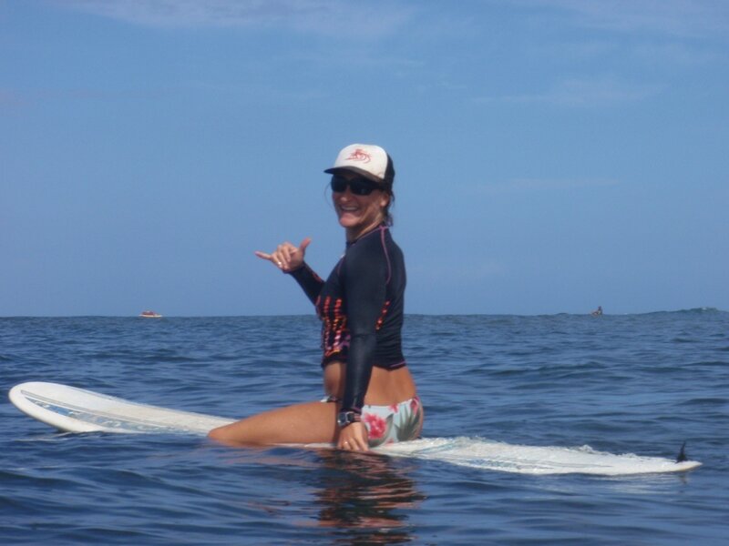 Woman on Surfboard — Blue, Relaxed