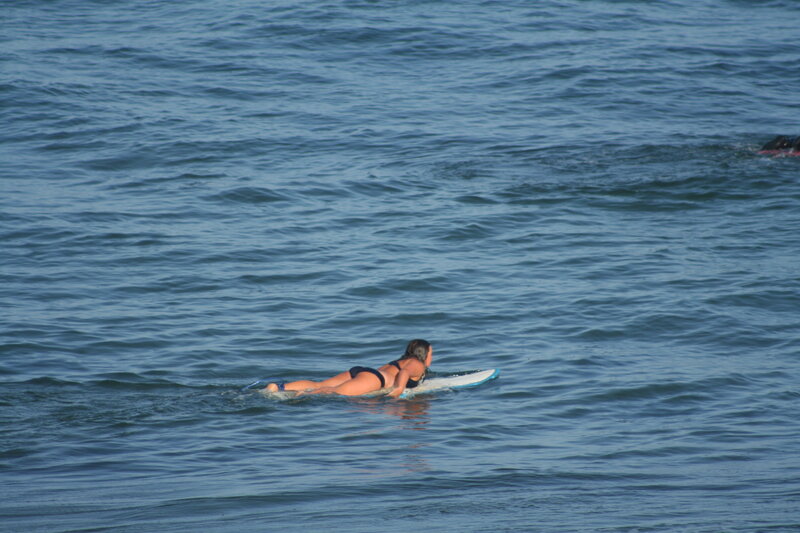 Woman on Surfboard — Blue