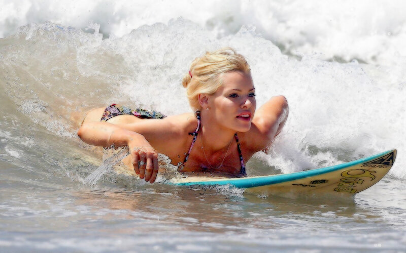 Woman on Surfboard