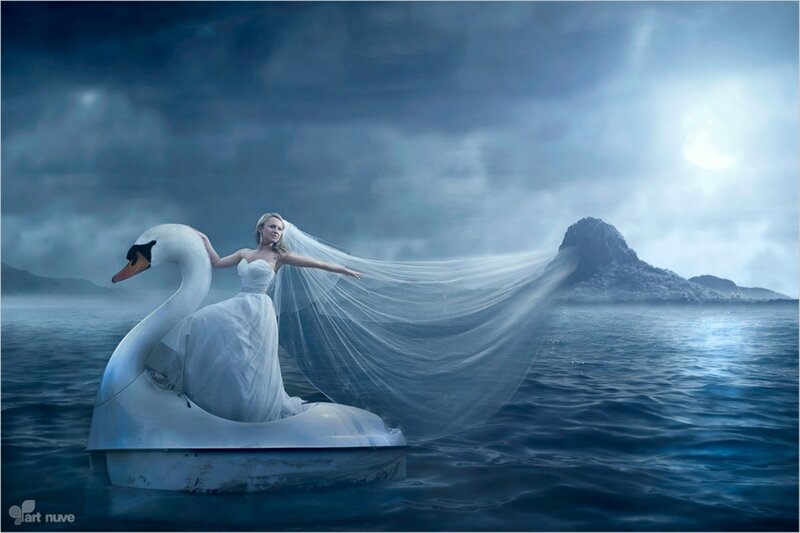 Woman on Swan Boat