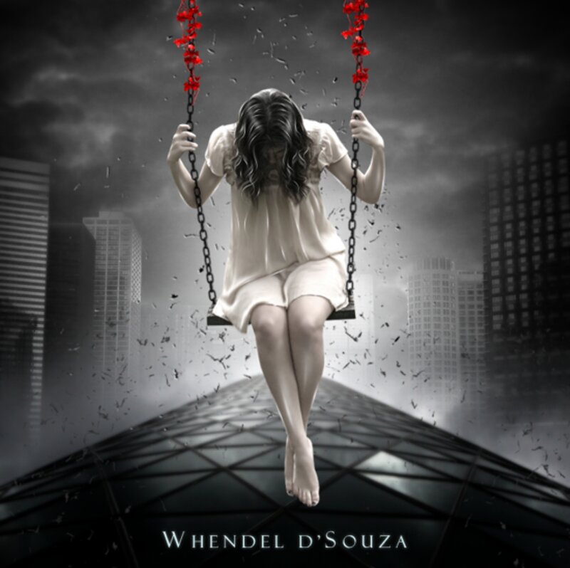 Woman on Swing — Black, Dramatic