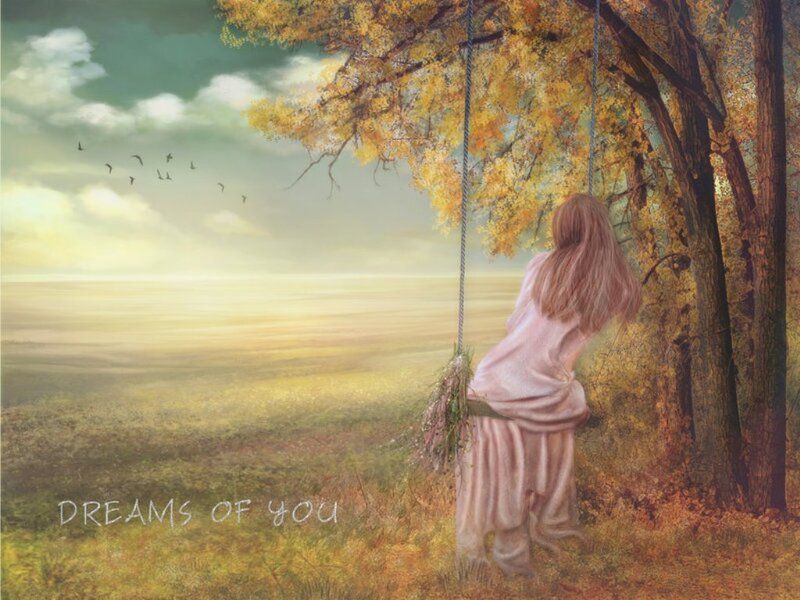Woman on Swing — Yellow, Serene