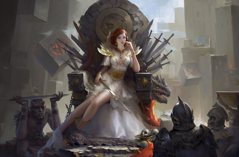 Woman on Sword Throne