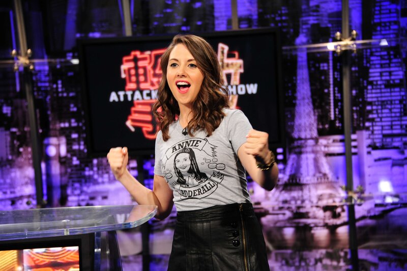 woman on talk show set