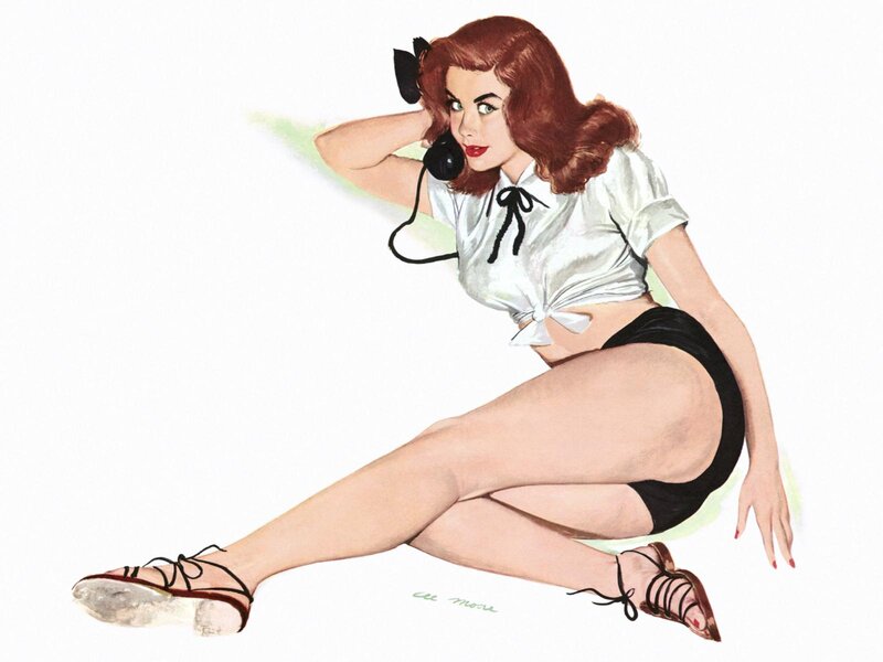 Woman on Telephone — White