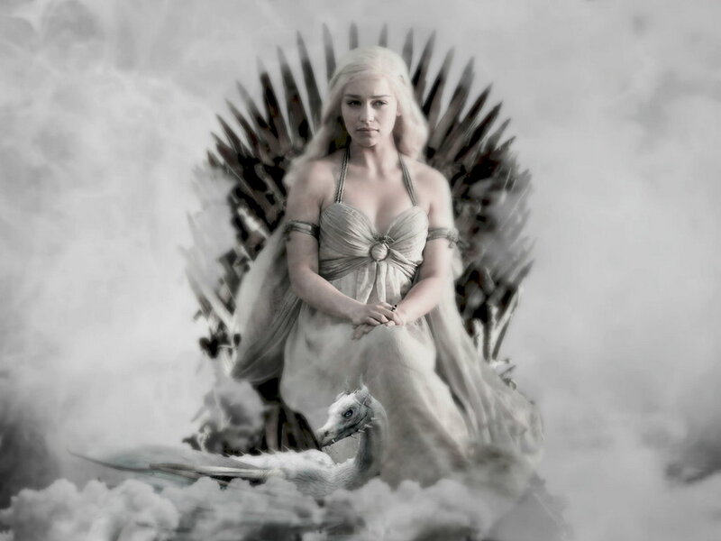 Woman on Throne — Gray, Dramatic
