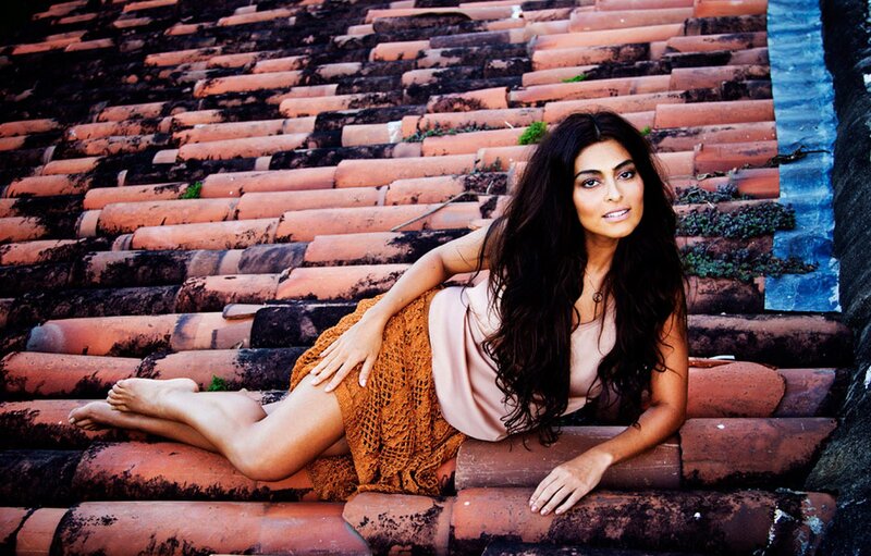 Woman on Tiled Roof