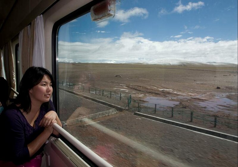 Woman on Train