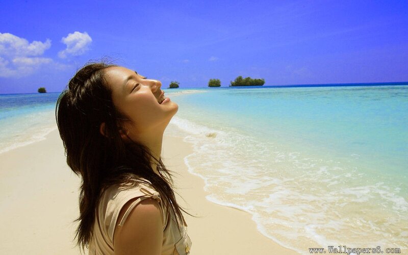 woman on tropical beach