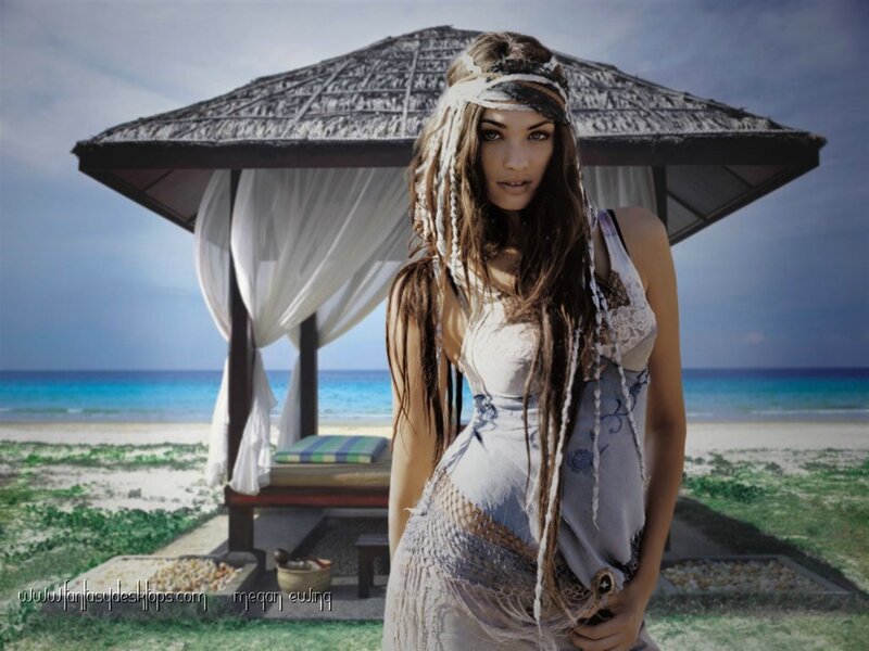 woman on tropical beach